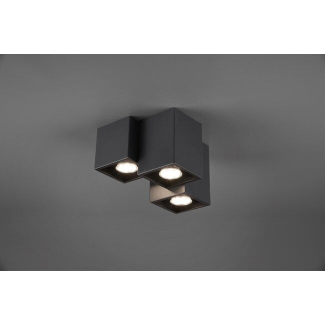 Trio Leuchten Plafondlamp Fernando 3L - Mat Zwart