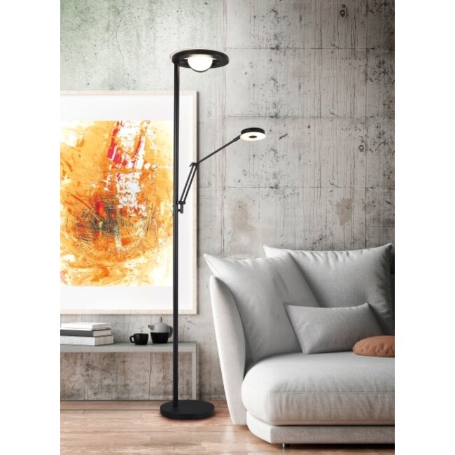 Trio Leuchten Vloerlamp Barrie - Mat Zwart