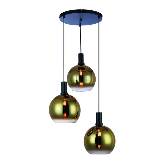 Mooie Hanglamp Amy 3L Vide - Goud