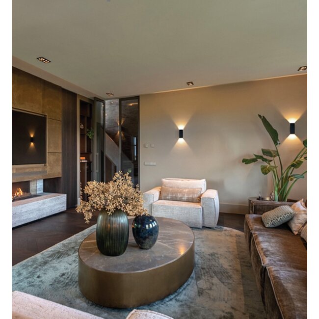 Artdelight Wandlamp Dante 2 XL - Zwart/Goud