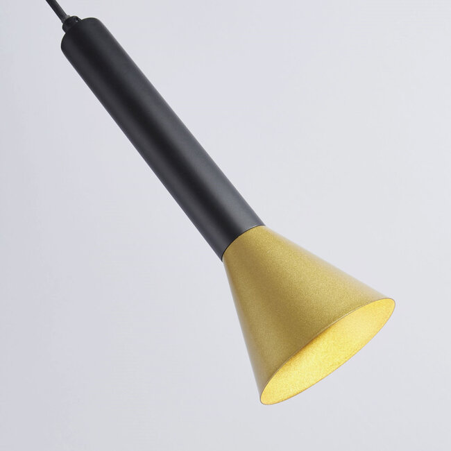 Searchlight Hanglamp Signal 4L - Zwart/Goud