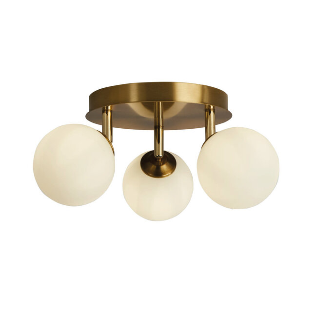 Searchlight Plafondlamp Crosby 3L - Goud/Opaal