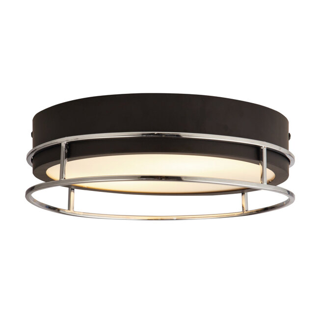 Searchlight Plafondlamp Phoenix Ø30cm - Zwart/Chroom