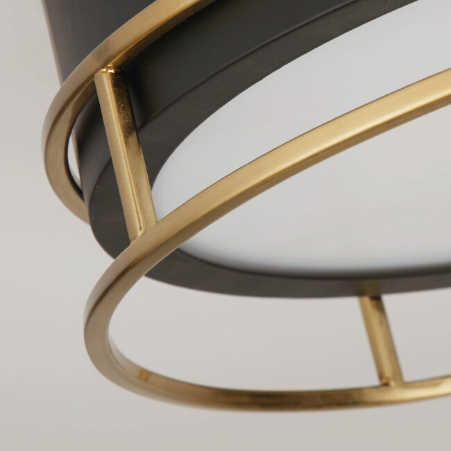 Searchlight Plafondlamp Phoenix Ø30cm - Zwart/Goud