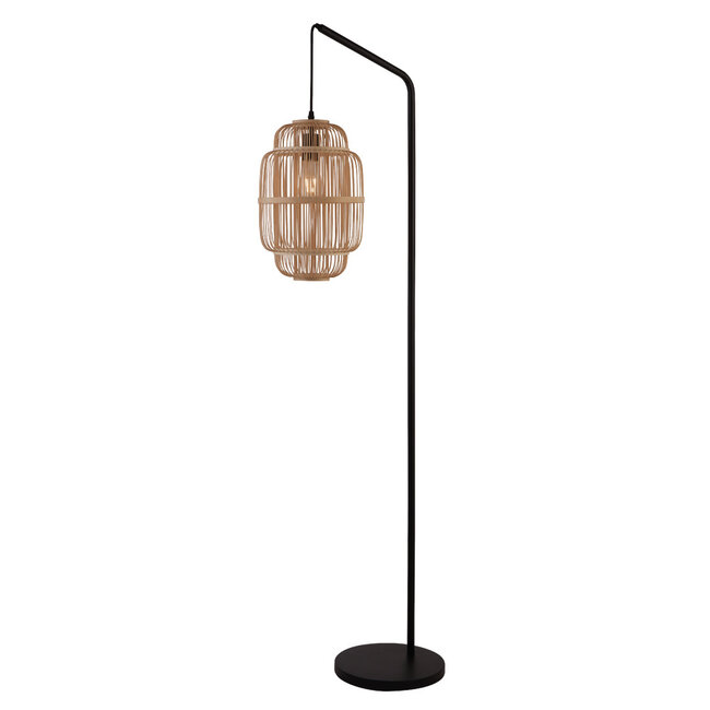 Searchlight Vloerlamp Java - Zwart/Bamboe
