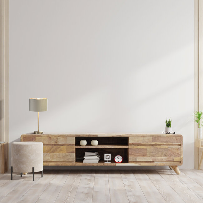 Searchlight Tafellamp Finn - Mat Staal/Licht Grijs met USB