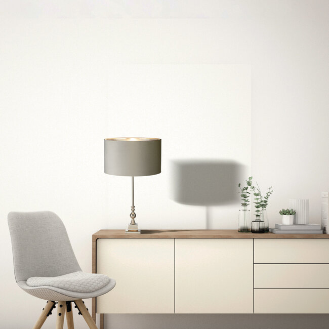 Searchlight Tafellamp Whitby - Zilver/Licht Grijs