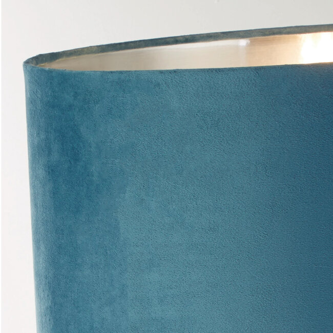 Searchlight Tafellamp Whitby - Zilver/Blauw