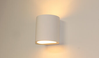 Industriële witte vierkante wandlamp Mio