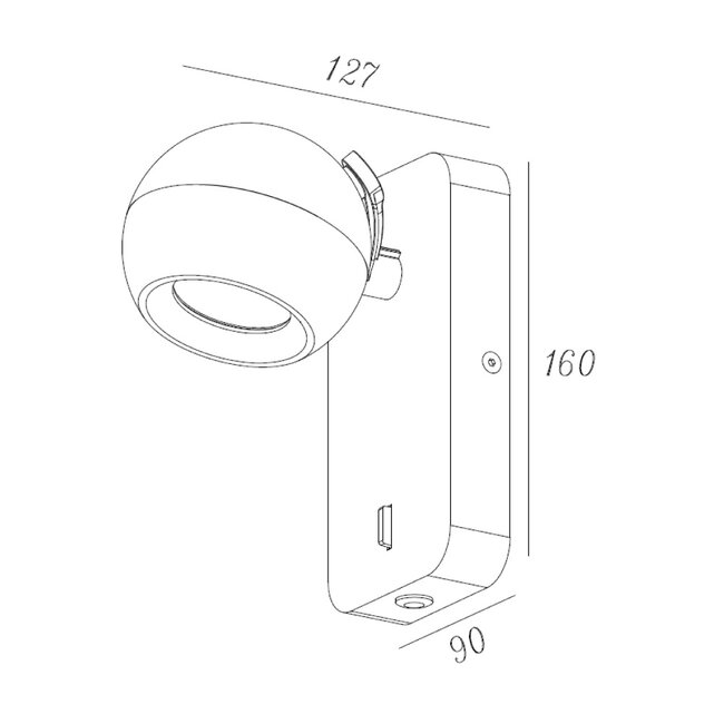 Artdelight Wandlamp Bolero - Zwart/Goud