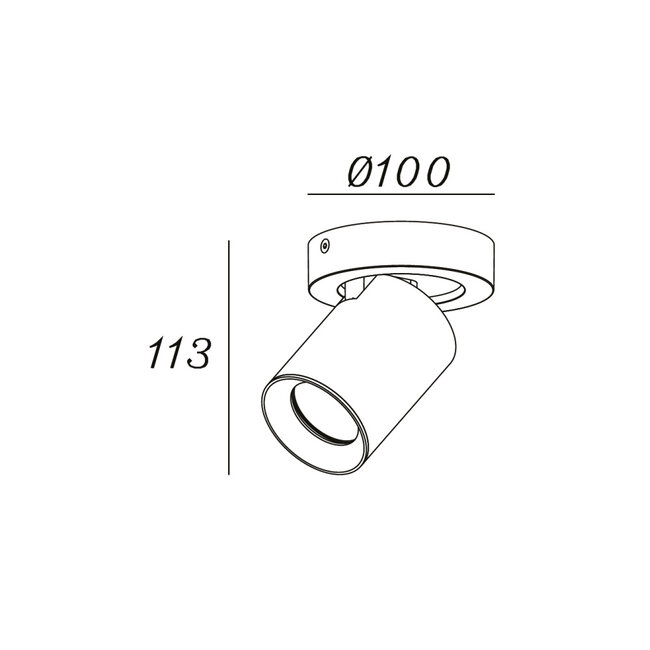 Artdelight Plafondlamp Megano 1L Rond - Wit