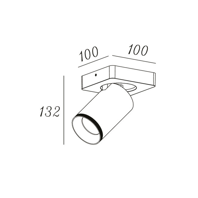 Artdelight Plafondlamp Mega 1L - Zwart