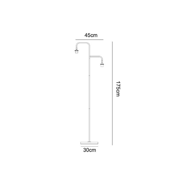 Artdelight Vloerlamp Dajano 2L - Zwart/Goud