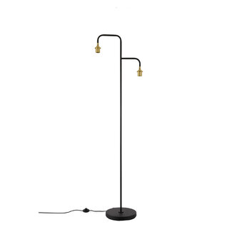 Artdelight Vloerlamp Dajano 2L - Zwart/Goud