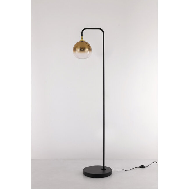 Artdelight Vloerlamp Dajano 1L - Zwart/Goud