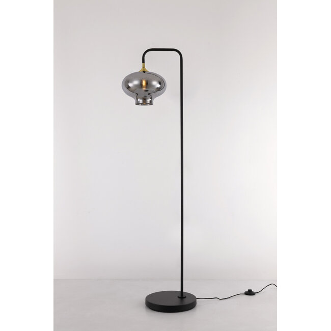 Artdelight Vloerlamp Dajano 1L - Zwart/Goud