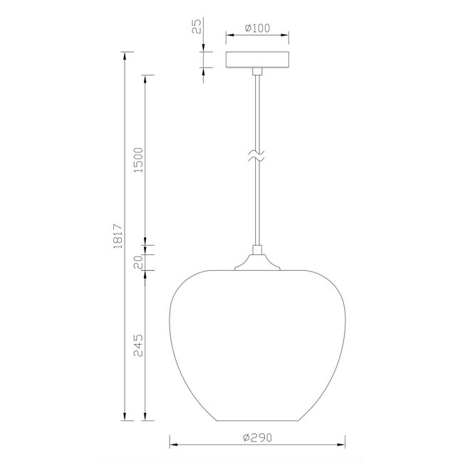 Artdelight Hanglamp Windsor 29cm - Wit