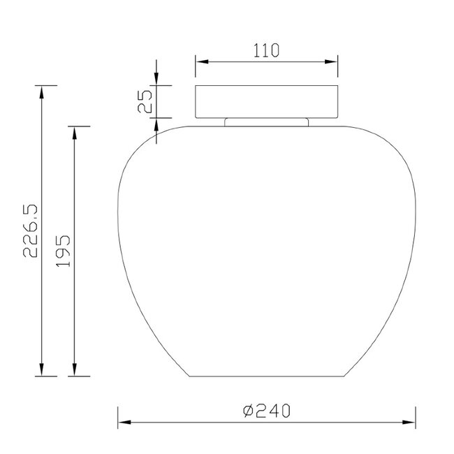 Artdelight Plafondlamp Windsor 24cm - Wit