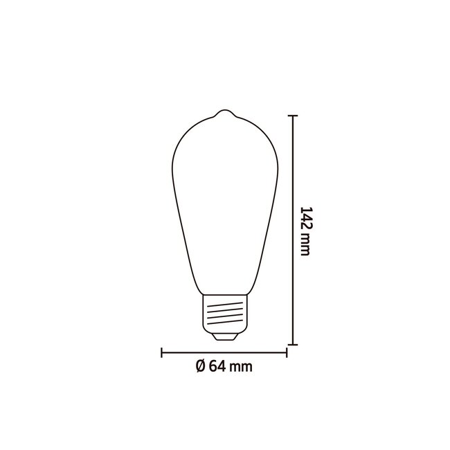 Calex E27 Led Filament Rustiek Gold 3,8W 2100K 250lm - Dimbaar