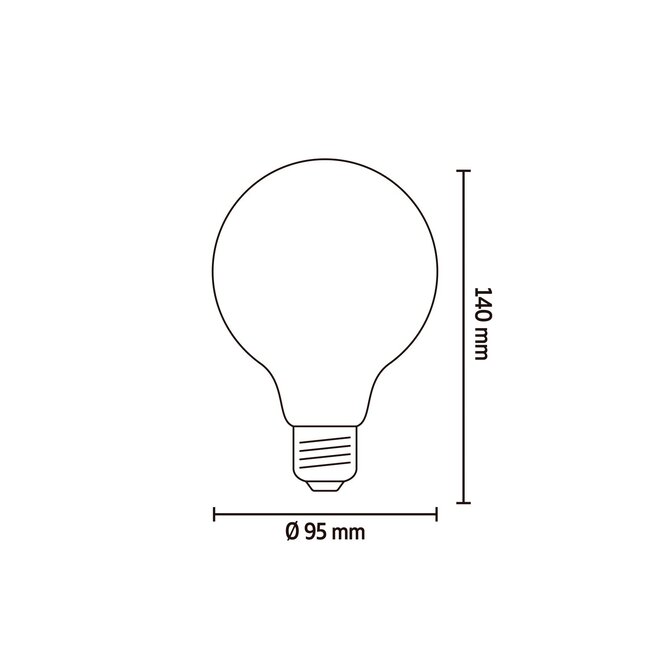 Calex E27 Led Filament Globe 95mm Gold 3,8W 2100K 250lm - Dimbaar