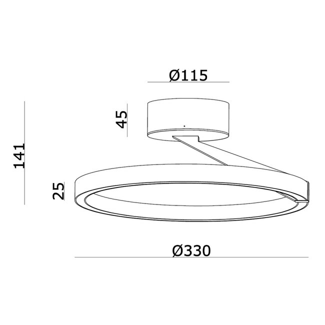 Artdelight Plafondlamp Oregon - Zwart