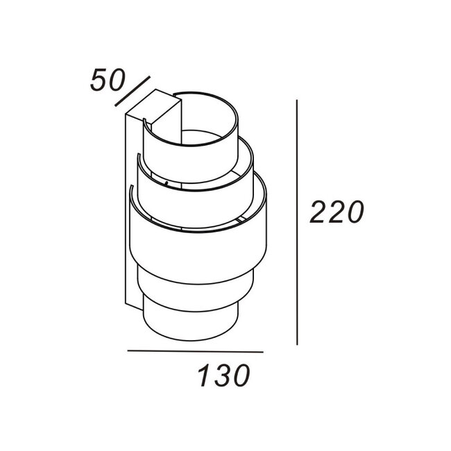 Artdelight Wandlamp Rolls - Zwart/Goud