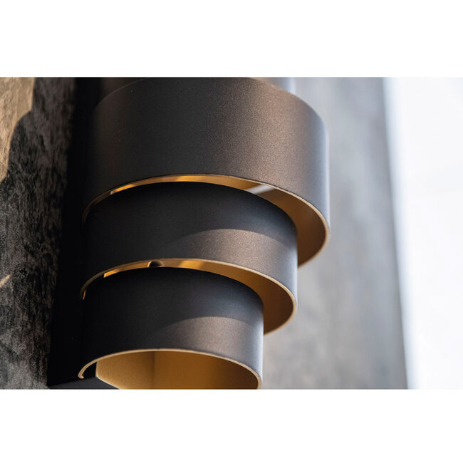 Artdelight Wandlamp Rolls - Zwart/Goud