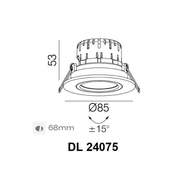 Artdelight Inbouwspot Austin Rond - Zwart