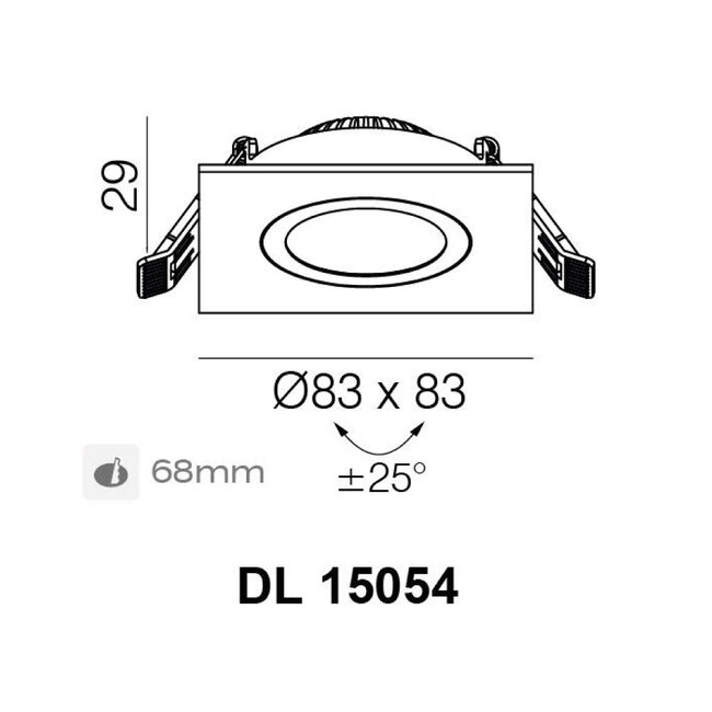 Artdelight Inbouwspot Dublin Vierkant - Wit