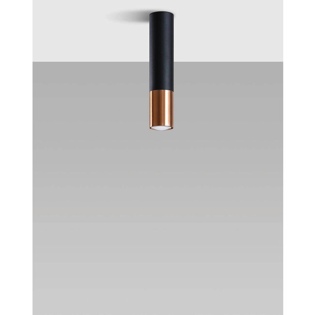 Sollux Plafondlamp Loopez - Zwart/Koper - Verpakkingschade