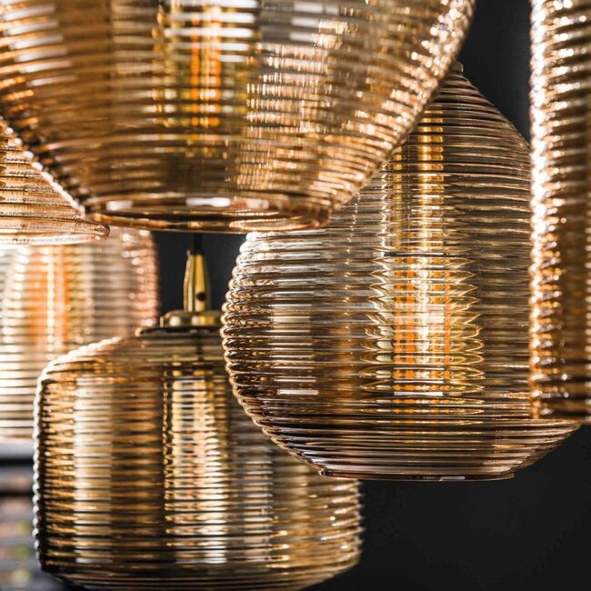 HELDR! Hanglamp Cerise 7L - Amber Glas