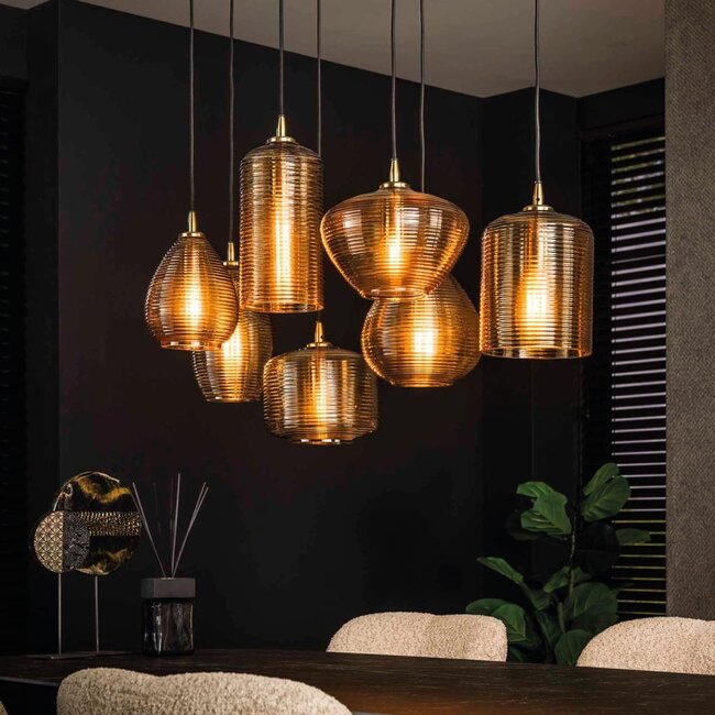 HELDR! Hanglamp Cerise 7L - Amber Glas