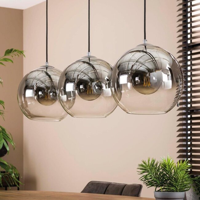 HELDR! Hanglamp Sava 3L - Rookglas/Transparant