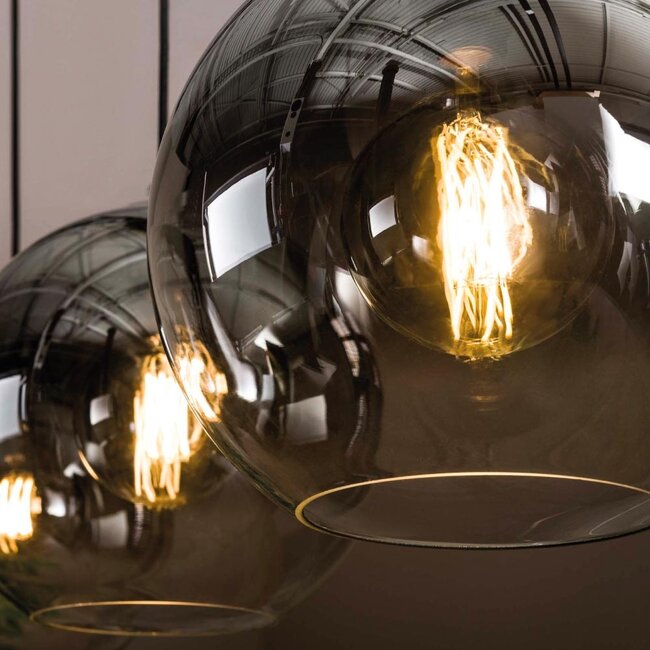 HELDR! Hanglamp Sava 3L - Rookglas/Transparant