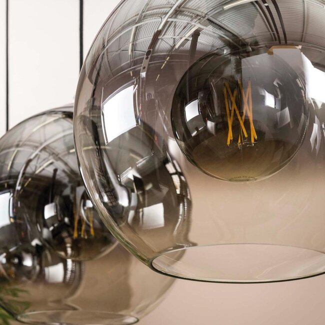 HELDR! Hanglamp Sava 3L - Rookglas/Transparant