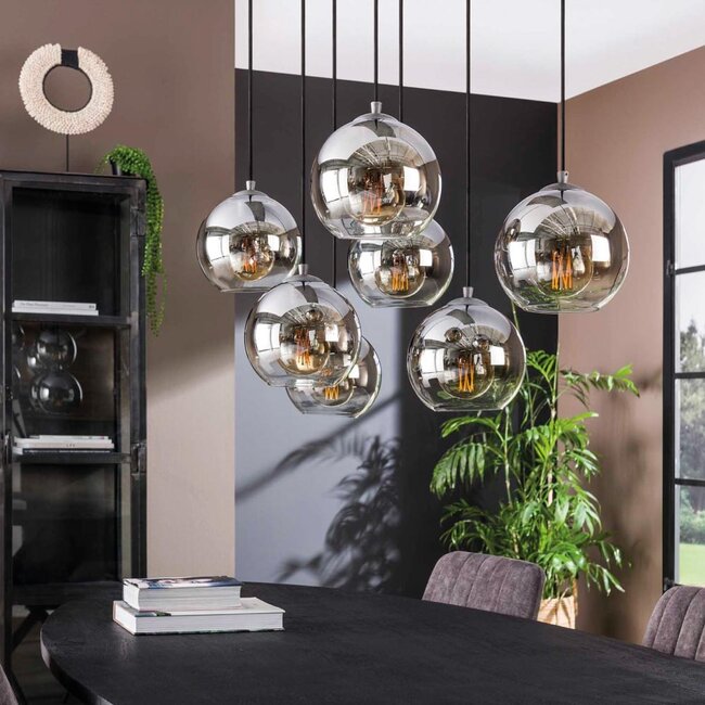 HELDR! Hanglamp Sava 7L - Rookglas/Transparant