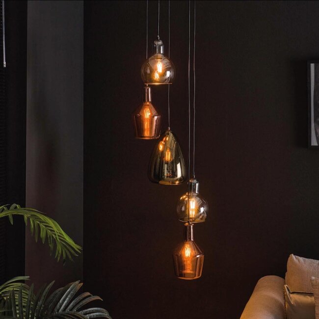 HELDR! Hanglamp Elena 5L - Multicolor