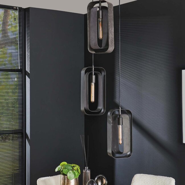 HELDR! Hanglamp Luano 3L - Zwart