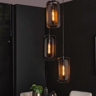 HELDR! Hanglamp Luano 3L - Zwart