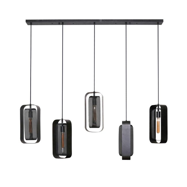 HELDR! Hanglamp Luano 5L - Zwart