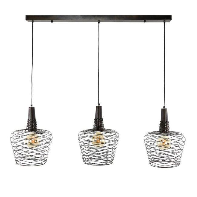 HELDR! Hanglamp Riano 3L - Antiek Koper