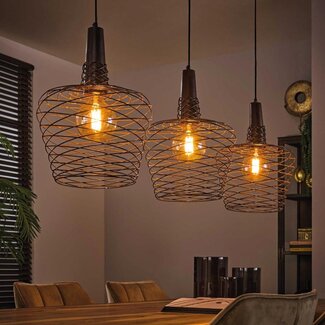 HELDR! Hanglamp Riano 3L - Antiek Koper