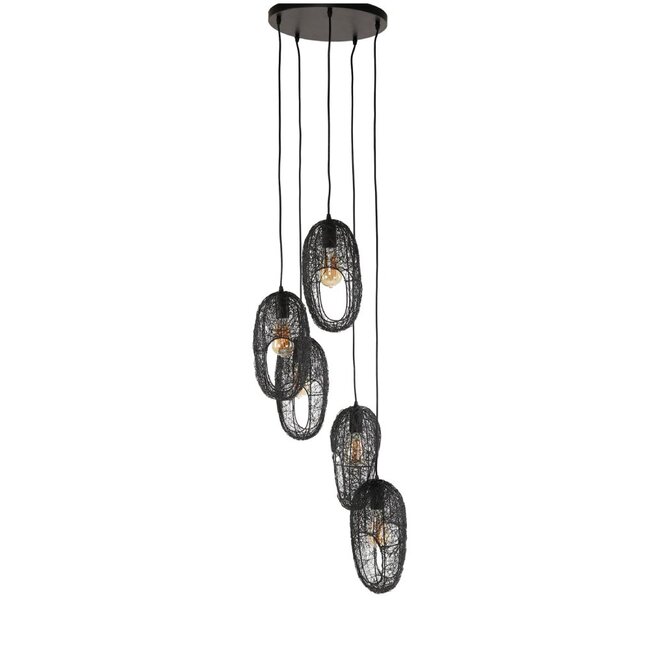 HELDR! Hanglamp Orino 5L - Zwart