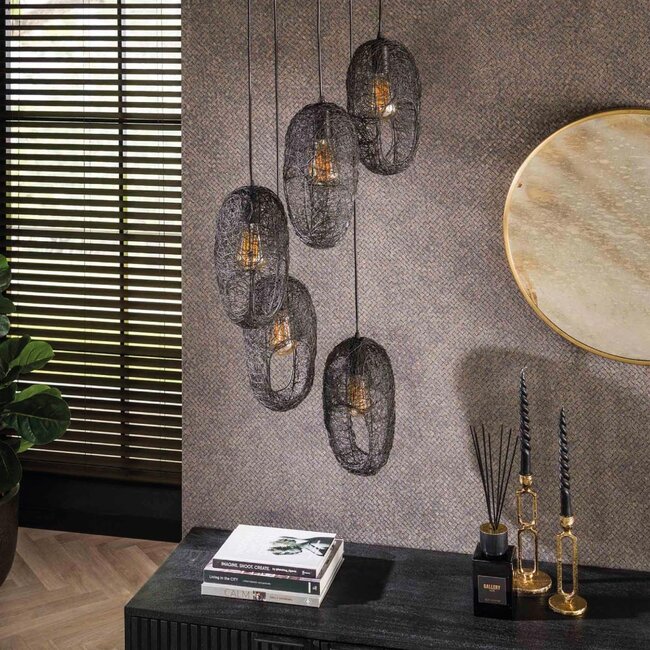 HELDR! Hanglamp Orino 5L - Zwart