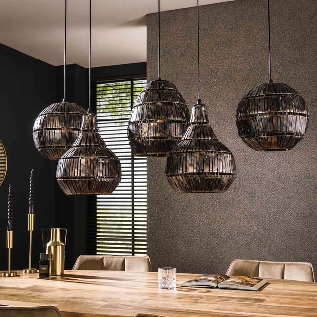 HELDR! Hanglamp Auro 5L - Bruin/Zwart