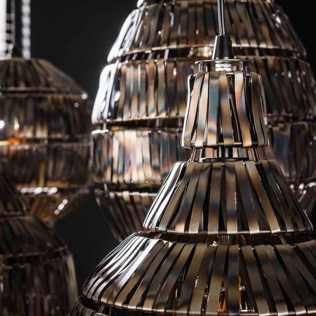 HELDR! Hanglamp Auro 5L - Bruin/Zwart