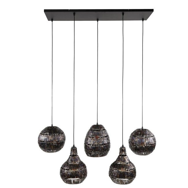 HELDR! Hanglamp Auro 5L - Bruin/Zwart