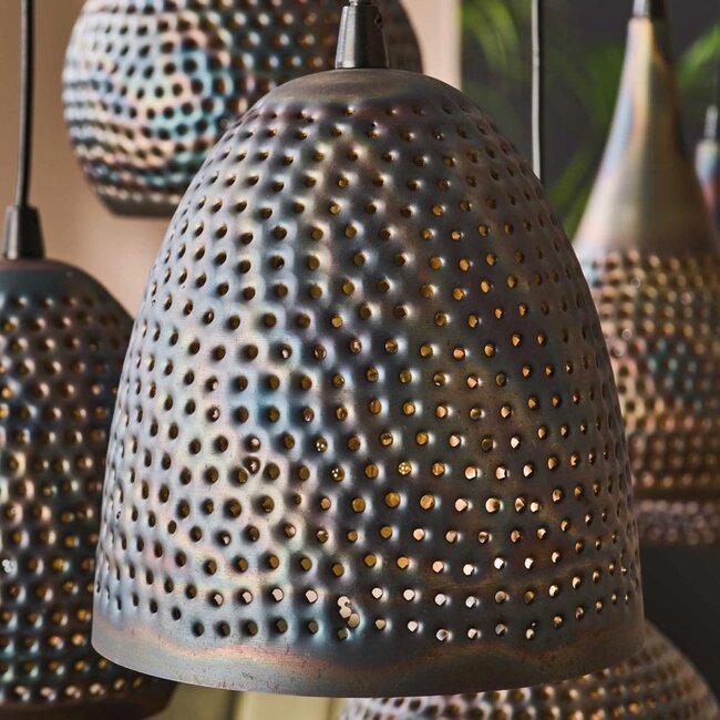 HELDR! Hanglamp Milana 7L - Zwart/Bruin