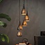 HELDR! Hanglamp Oddo 5L - Zwart/Bruin