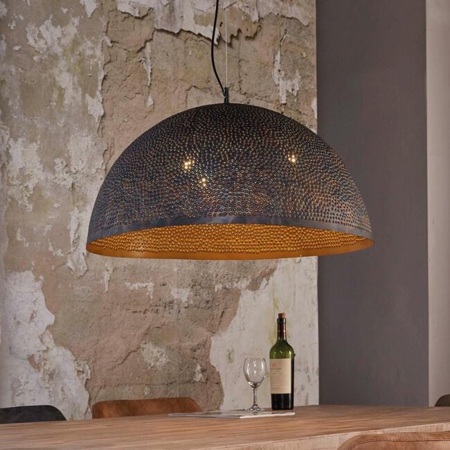 HELDR! Hanglamp Lucca Ø70cm - Zwart/Bruin